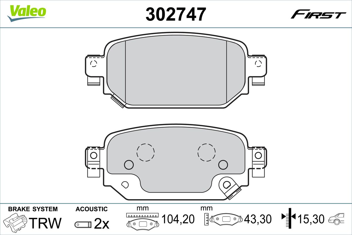 VALEO Fékbetét, mind 302747_VALEO